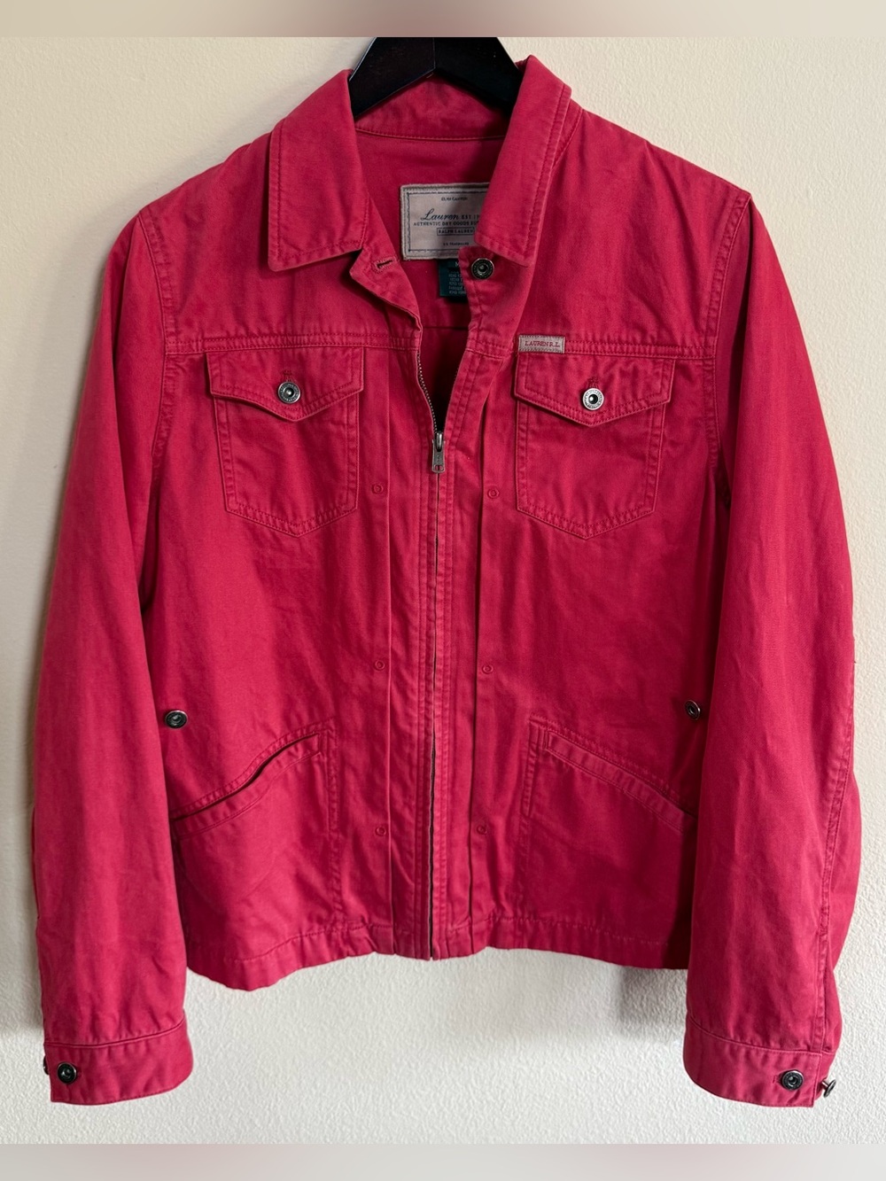 VTG Ralph Lauren Red Cotton Zip Jacket
